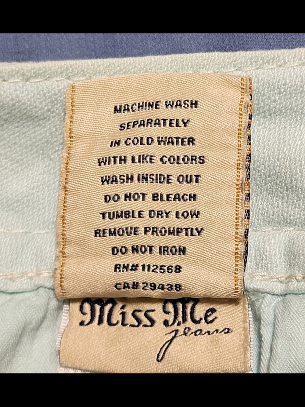 Miss Me Women's Skinny Jeans Size 24 Icy Blue Embellished Denim - Picture 6 of 15